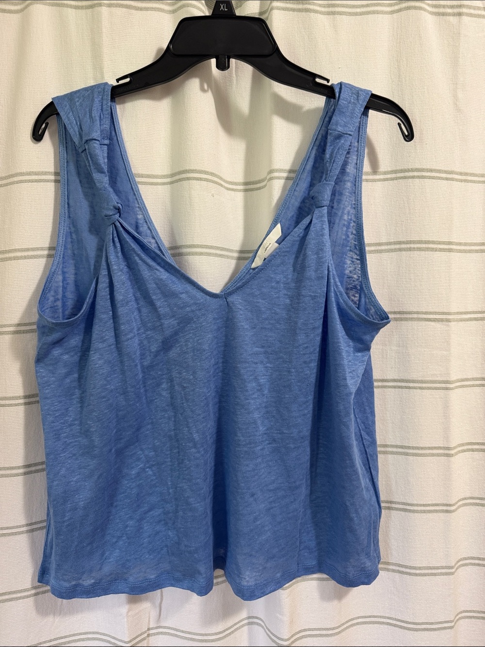 H&M Blue Knot-Shoulder V-Neck Tank Top